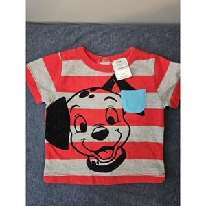 Dalmatian Tshirt Sz 3-6M 2015 Red And Gray. Velvet Dog